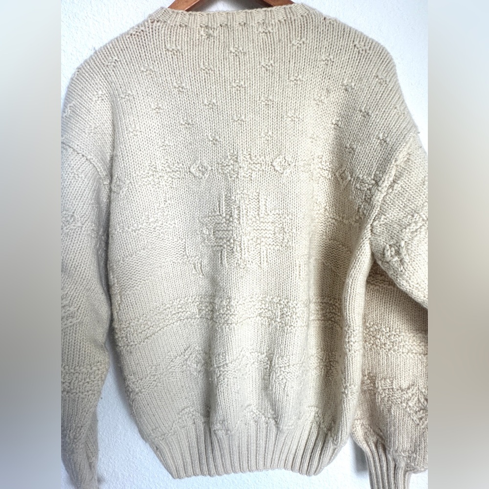 Vintage 90s Polo Ralph Lauren 100% wool hand‎ knit reindeer snowflake sweater - Picture 14 of 17